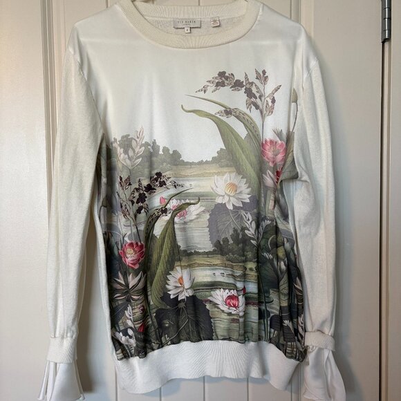 Ted Baker London Linzay Wonderland Sweater in Ivory - Size 4 US 14 - Picture 3 of 7